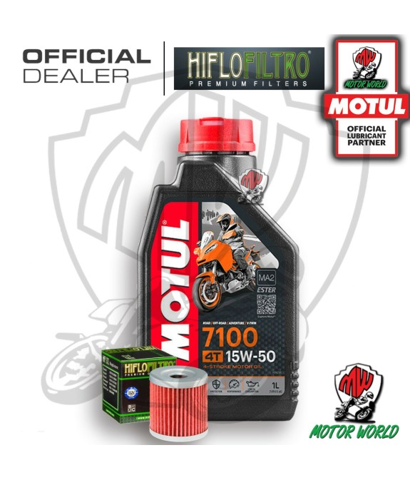 KIT TAGLIANDO 1 LITRO OLIO MOTUL 7100 15W50 FILTRO OLIO HIFLO HF132