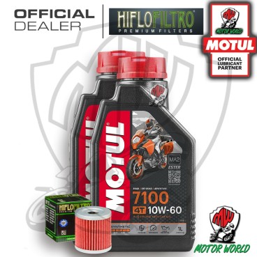 KIT TAGLIANDO 2 LITRI OLIO MOTUL 7100 10W60 FILTRO OLIO HIFLO HF132