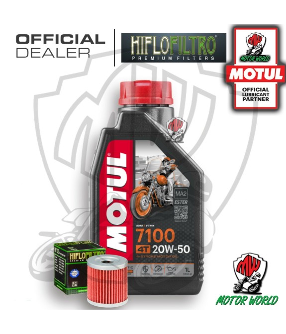KIT TAGLIANDO 1 LITRO OLIO MOTUL 7100 20W50 FILTRO OLIO HIFLO HF132