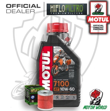 KIT TAGLIANDO 1 LITRO OLIO MOTUL 7100 10W60 FILTRO OLIO HIFLO HF132