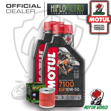 KIT TAGLIANDO 2 LITRI OLIO MOTUL 7100 10W50 FILTRO OLIO HIFLO HF132