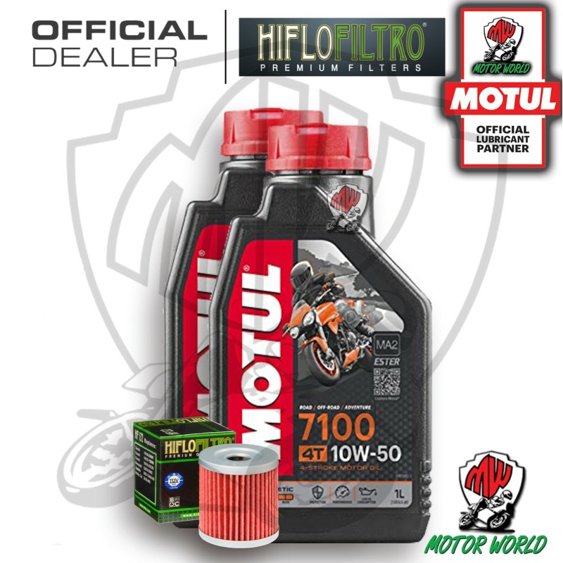 KIT TAGLIANDO 2 LITRI OLIO MOTUL 7100 10W50 FILTRO OLIO HIFLO HF132