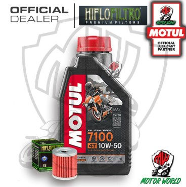 KIT TAGLIANDO 1 LITRO OLIO MOTUL 7100 10W50 FILTRO OLIO HIFLO HF132