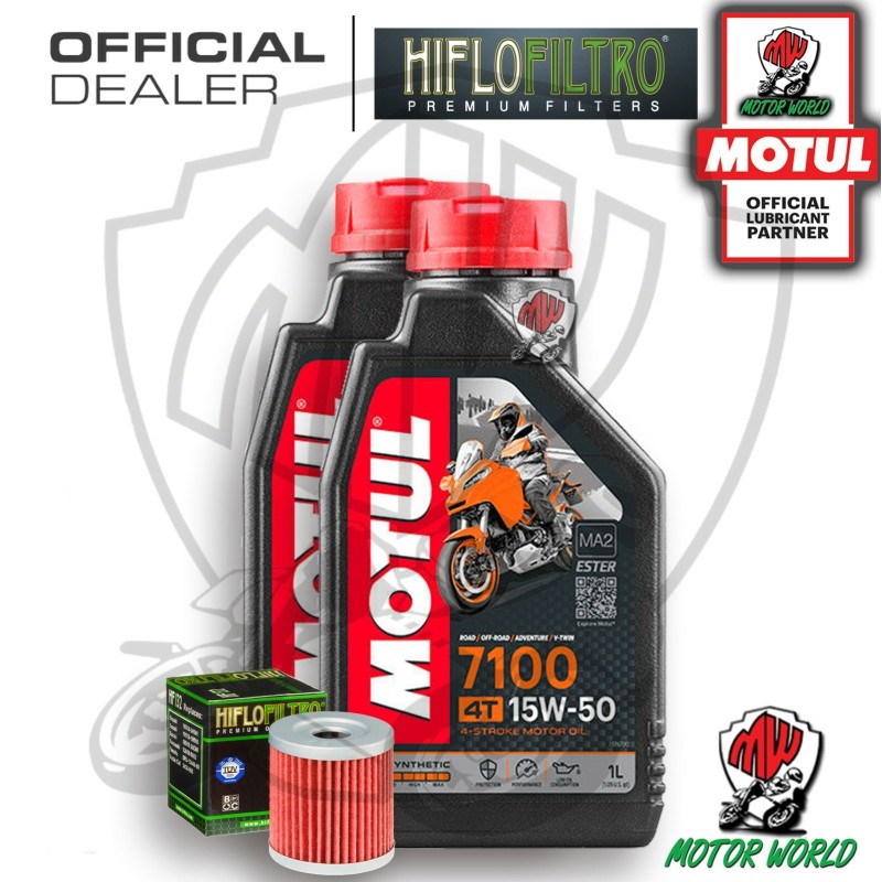 KIT TAGLIANDO 2 LITRI OLIO MOTUL 7100 15W50 FILTRO OLIO HIFLO HF132