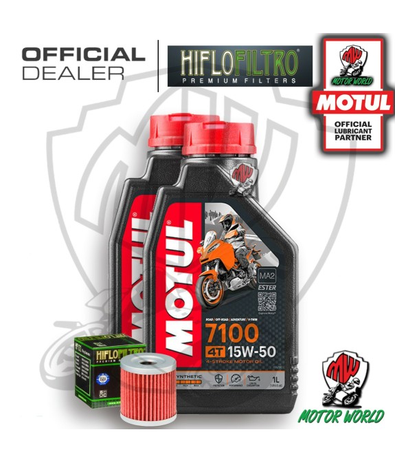 KIT TAGLIANDO 2 LITRI OLIO MOTUL 7100 15W50 FILTRO OLIO HIFLO HF132