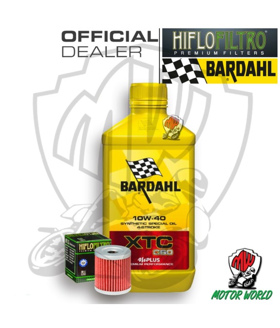 KIT TAGLIANDO 1 LITRO OLIO BARDAHL XTC C60 10W40 FILTRO OLIO HIFLO HF132