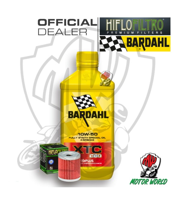 KIT TAGLIANDO 1 LITRO OLIO BARDAHL XTC C60 10W50 FILTRO OLIO HIFLO HF132