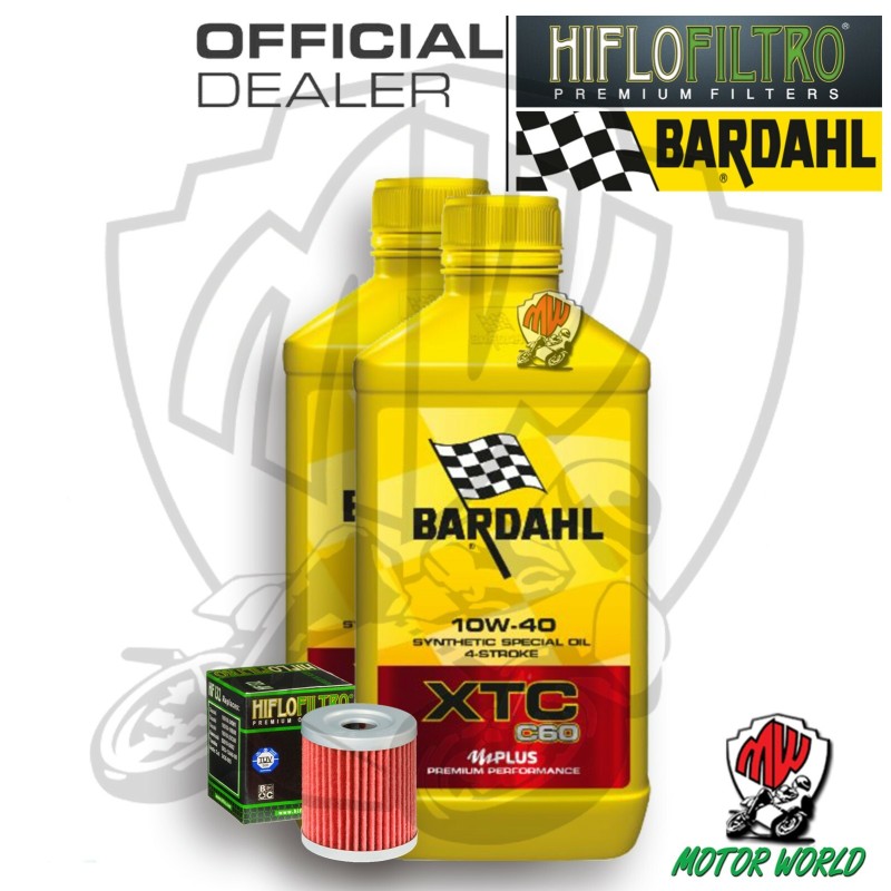 KIT TAGLIANDO 2 LITRI OLIO BARDAHL XTC C60 10W40 FILTRO OLIO HIFLO HF132