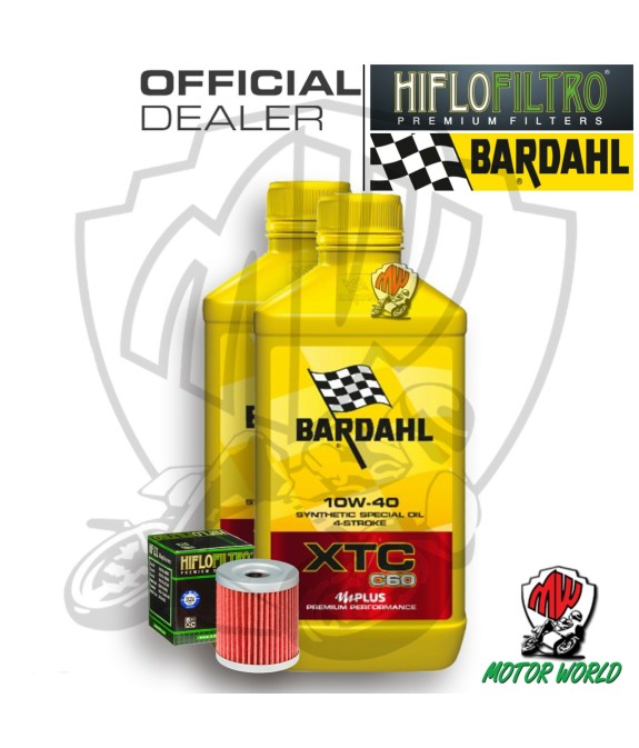 KIT TAGLIANDO 2 LITRI OLIO BARDAHL XTC C60 10W40 FILTRO OLIO HIFLO HF132