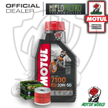 KIT TAGLIANDO 1 LITRO OLIO MOTUL 7100 20W50 FILTRO Suzuki  AN 400 Burgman Winter