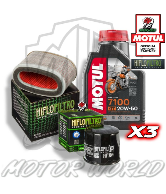 KIT TAGLIANDO 3 LT OLIO MOTUL 7100 20W50 FILTRI Honda VT 750 S 2011 2012 2013