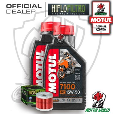 KIT TAGLIANDO 2 LITRI OLIO MOTUL 7100 15W50 FILTRO Suzuki  AN 400 Burgman