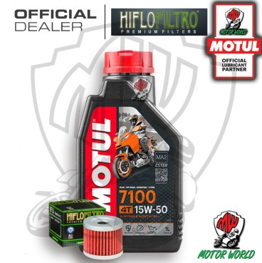 KIT TAGLIANDO 1 LITRO OLIO MOTUL 7100 15W50 FILTRO Suzuki AN 400 Burgman Winter