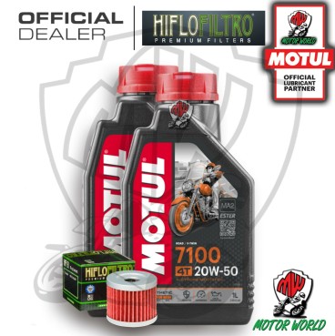 KIT TAGLIANDO 2 LITRI OLIO MOTUL 7100 20W50 FILTRO Suzuki  AN 400 Burgman Winter