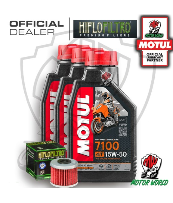 KIT TAGLIANDO 3 LT OLIO MOTUL 7100 15W50 FILTRO Polaris 325 Ranger ETX 2016