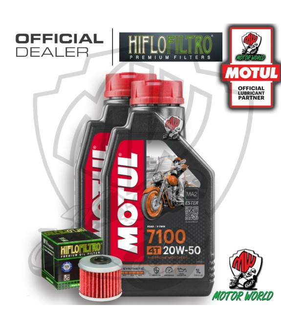 KIT TAGLIANDO 2 LT OLIO MOTUL 7100 20W50 FILTRO Polaris 325 Ranger ETX 2016
