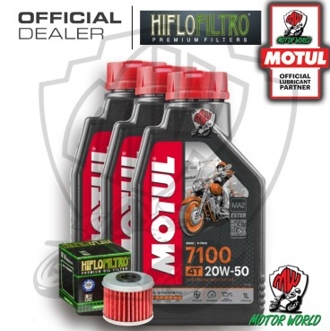 KIT TAGLIANDO 3 LT OLIO MOTUL 7100 20W50 FILTRO  Polaris 325 Ranger ETX 2016