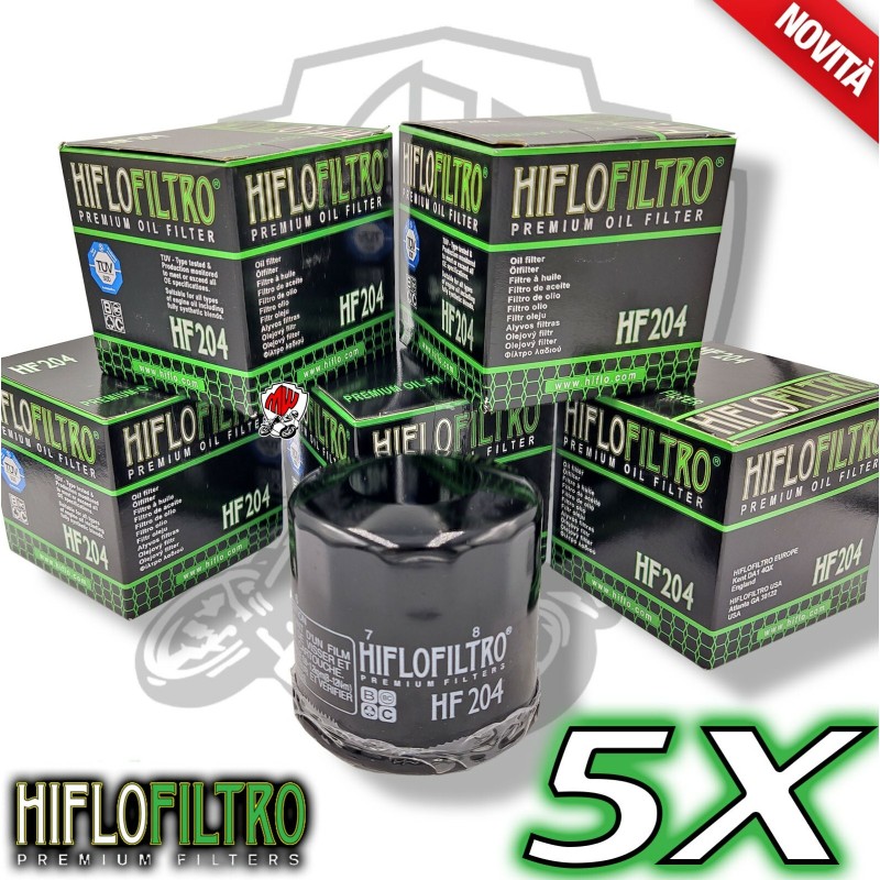 KIT 5 FILTRI FILTRO OLIO HIFLO HF204 Kawasaki ZX 600 ZZR 2005 2006
