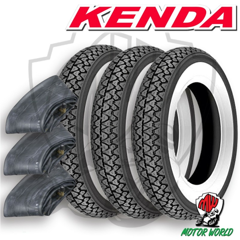 KIT 3 GOMME COPERTONI KENDA FASCIA BIANCA 3 00 10 VESPA SPECIAL PK HP FL