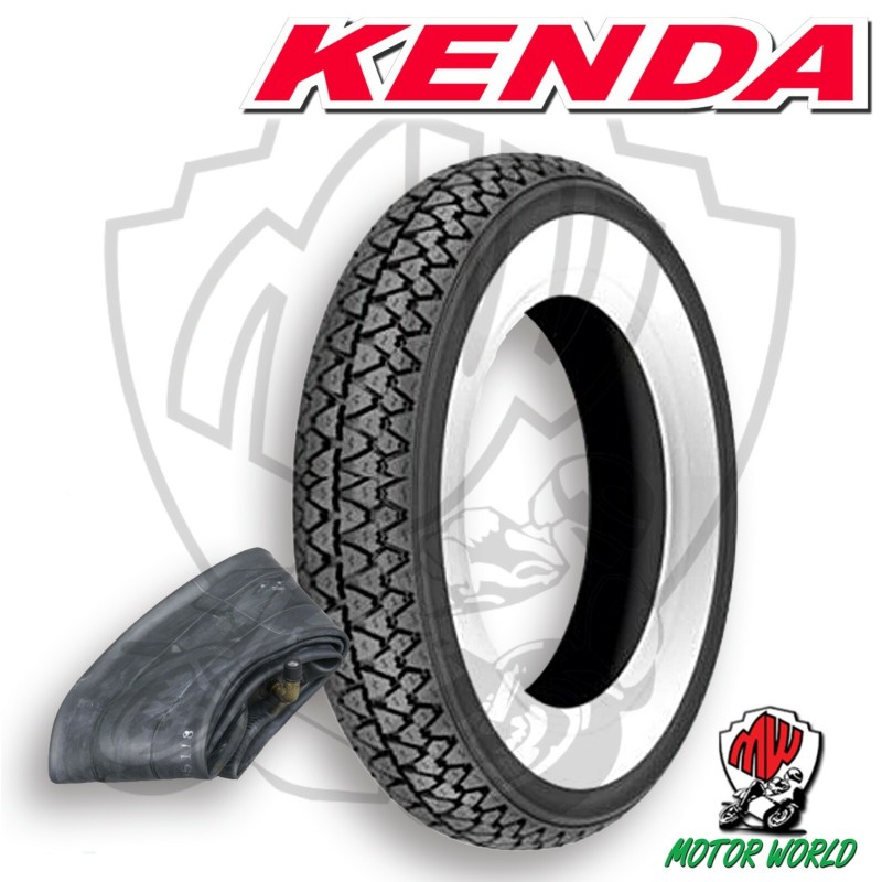 Gomma pneumatico Kenda fascia bianca 3.00-10 + Camera d'aria Piaggio Vespa 50 HP