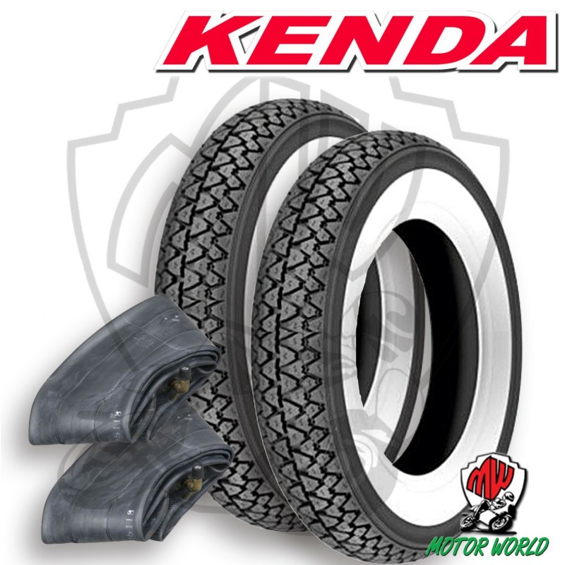 Coppia gomme pneumatici Kenda K333 3.00-10 50J + camere d'aria Vespa 50 Special