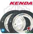 KIT 2 GOMME PNEUMATICI KENDA 3.00 10 TIPO S83 + CERCHIO CROMATO PIAGGIO VESPA 50