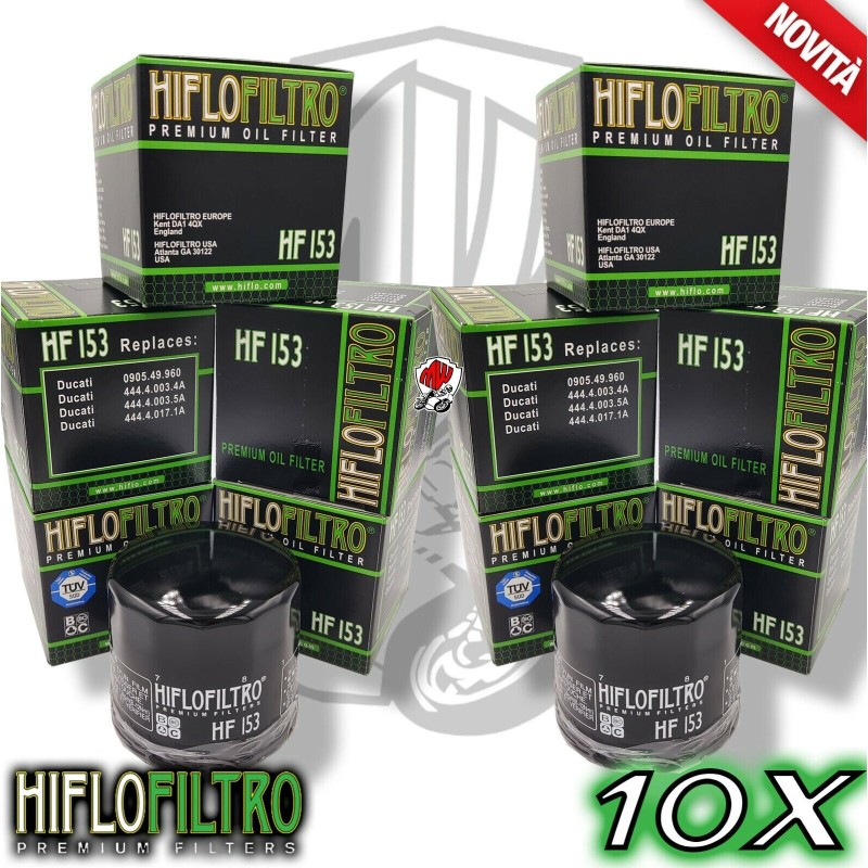 KIT 10 FILTRI FILTRO OLIO HIFLO HF153 Ducati 916 Strada/ Biposto / SP 1997 1998 