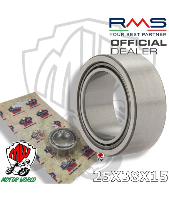 CUSCINETTO A RULLI 25x38x15 LATO VOLANO ALBERO MOTORE PIAGGIO VESPA PX 150 E 