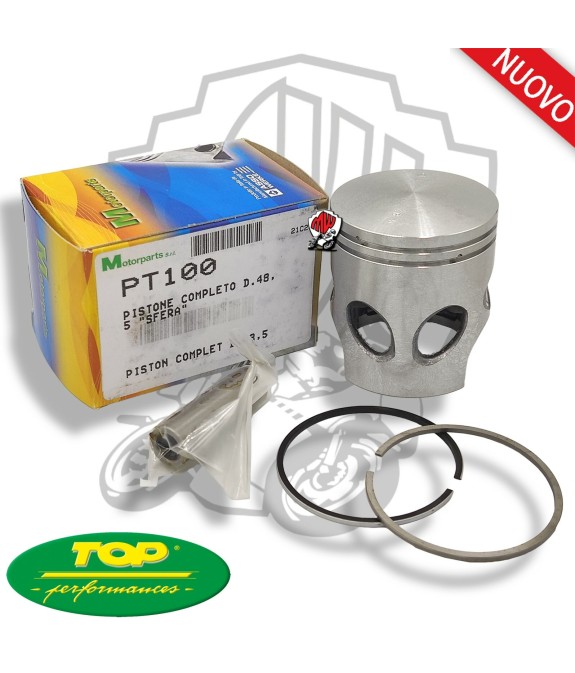 Pistone Completo TOP DR Bifascia D 48,5 Spinotto 12 Piaggio 50 2T Aria e Liquido