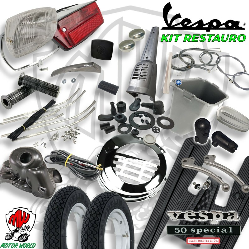 KIT RICAMBI RESTAURO VESPA 50 SPECIAL COMPLETO IMPIANTO ELETTRICO TARGHETTE