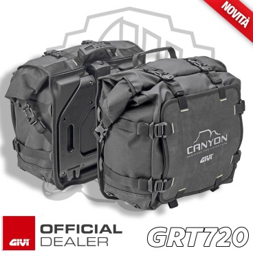 COPPIA BORSE LATERALI MOTO ENDURO OFF-ROAD 25L GIVI GRT720 IMPERMEABILI