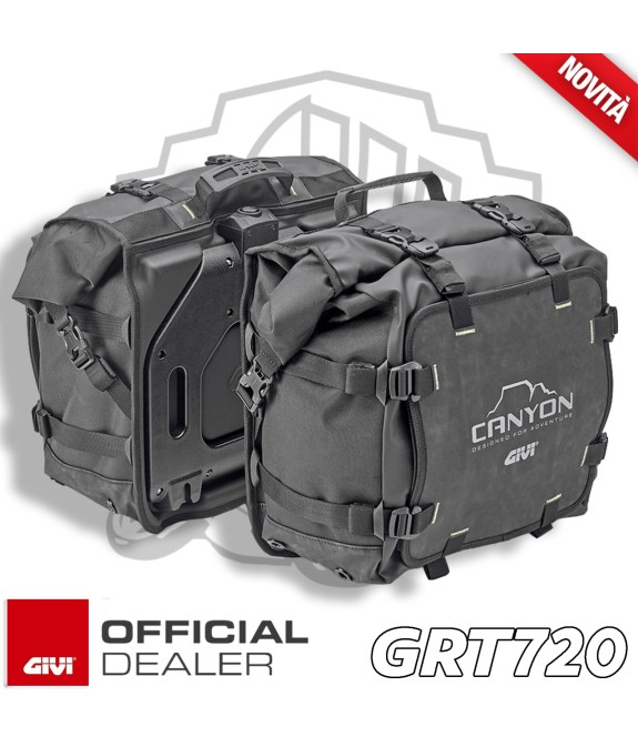 COPPIA BORSE LATERALI MOTO ENDURO OFF-ROAD 25L GIVI GRT720 IMPERMEABILI