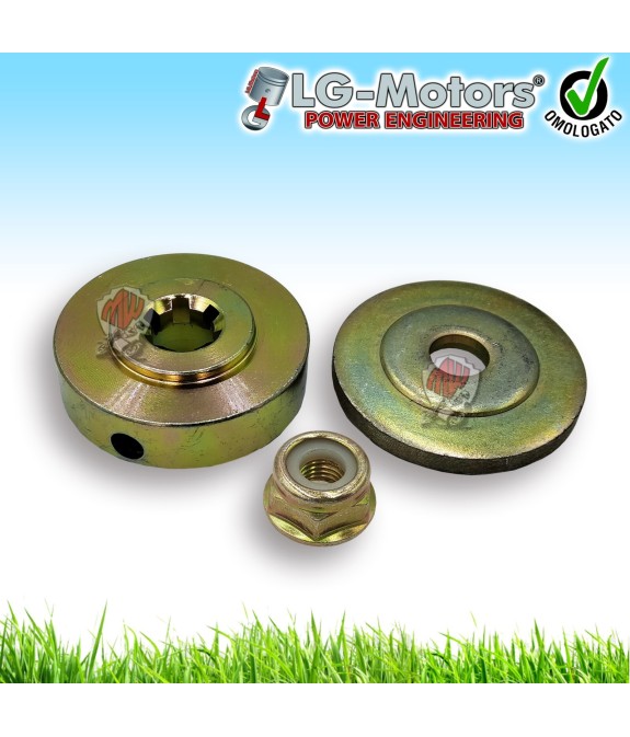 KIT COPPIA SPESSORE RONDELLA + DADO AUTOBLOCCANTE COPPIA CONICA DECESPUGLIATORE