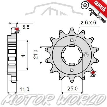 2054 PIGNONE IN ACCIAIO SILENT OGNIBENE 14 DENTI HONDA VT 250 F 1988 1989 1990