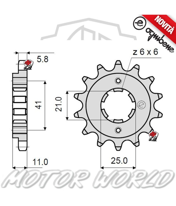 2054 PIGNONE IN ACCIAIO SILENT OGNIBENE 14 DENTI HONDA VT 250 F 1988 1989 1990