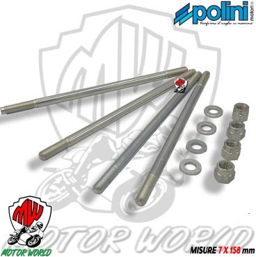 KIT PRIGIONIERI E DADI PER CILINDRO RACING POLINI VESPA 125 ET3 PRIMAVERA