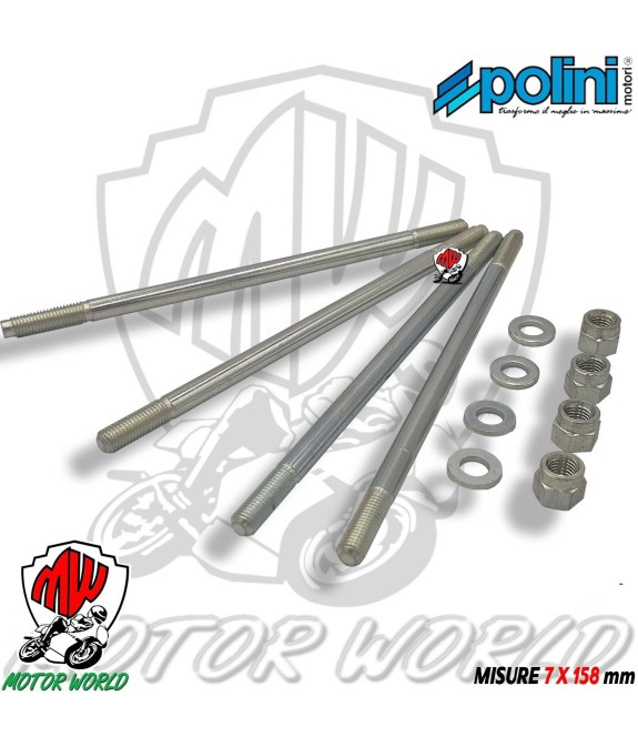 KIT PRIGIONIERI E DADI PER CILINDRO RACING POLINI VESPA 125 ET3 PRIMAVERA