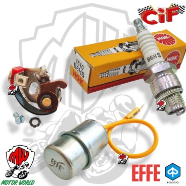 KIT PUNTINE CONDENSATORE CANDELA VESPA 50 SPECIAL N L R S SS PIAGGIO ORIGINALI