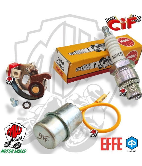 KIT PUNTINE CONDENSATORE CANDELA VESPA 50 SPECIAL N L R S SS PIAGGIO ORIGINALI