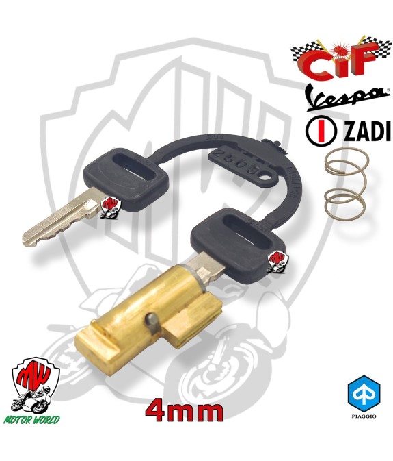 PIAGGIO SERRATURA BLOCCASTERZO guida 4mm VESPA ERRE2 CIAO SI 120328 MOD. CORTO