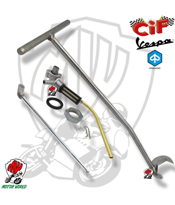 KIT RUBINETTO CHIAVE PER DADO E ASTA BENZINA PIAGGIO VESPA 125 150 PX OEM
