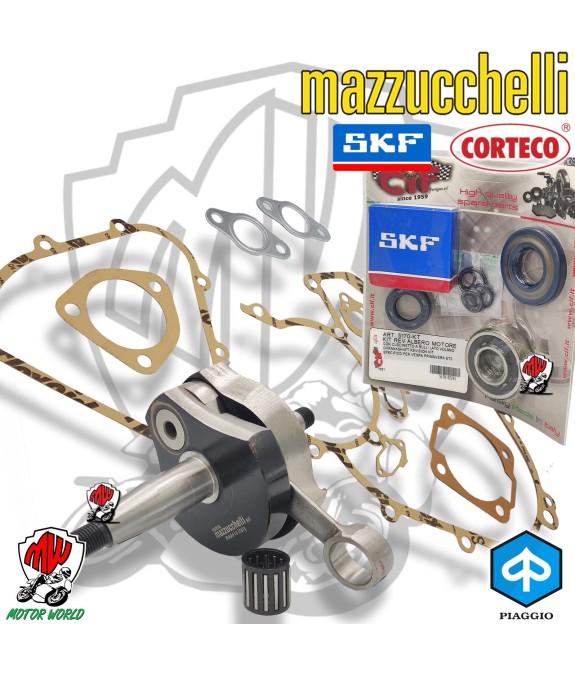 ALBERO MOTORE MAZZUCCHELLI VESPA 50 APE MODIFICA A 125 130 COMPLETO X MONTAGGIO