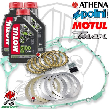 KIT FRIZIONE POLINI GUARNIZIONE OLIO MOTUL 5100 10W40 YAMAHA T-MAX 500 2001-2011