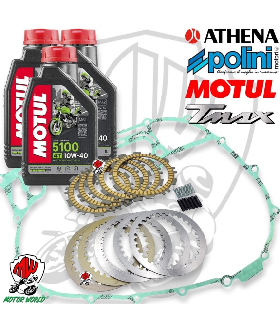 KIT FRIZIONE POLINI GUARNIZIONE OLIO MOTUL 5100 10W40 YAMAHA T-MAX 500 2001-2011