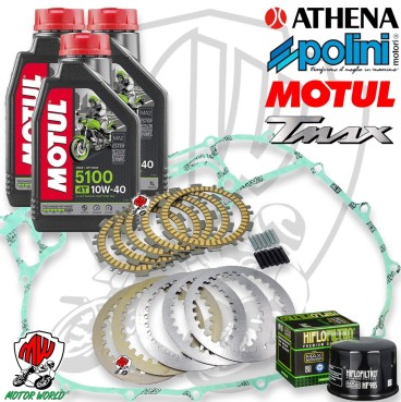 KIT FRIZIONE POLINI GUARNIZIONE MOTUL 5100 10W40 FILTRO YAMAHA T-MAX 500 2001/11
