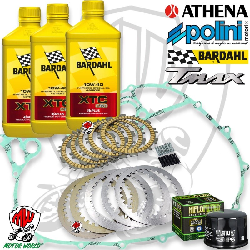KIT FRIZIONE POLINI GUARNIZIONE OLIO BARDAHL XTC FILTRO YAMAHA T-MAX 500 2001/11