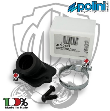 215.0405 COLLETTORE ASPIRAZIONE POLINI D19 DIRITTO GILERA DNA 50 EASY MOVING