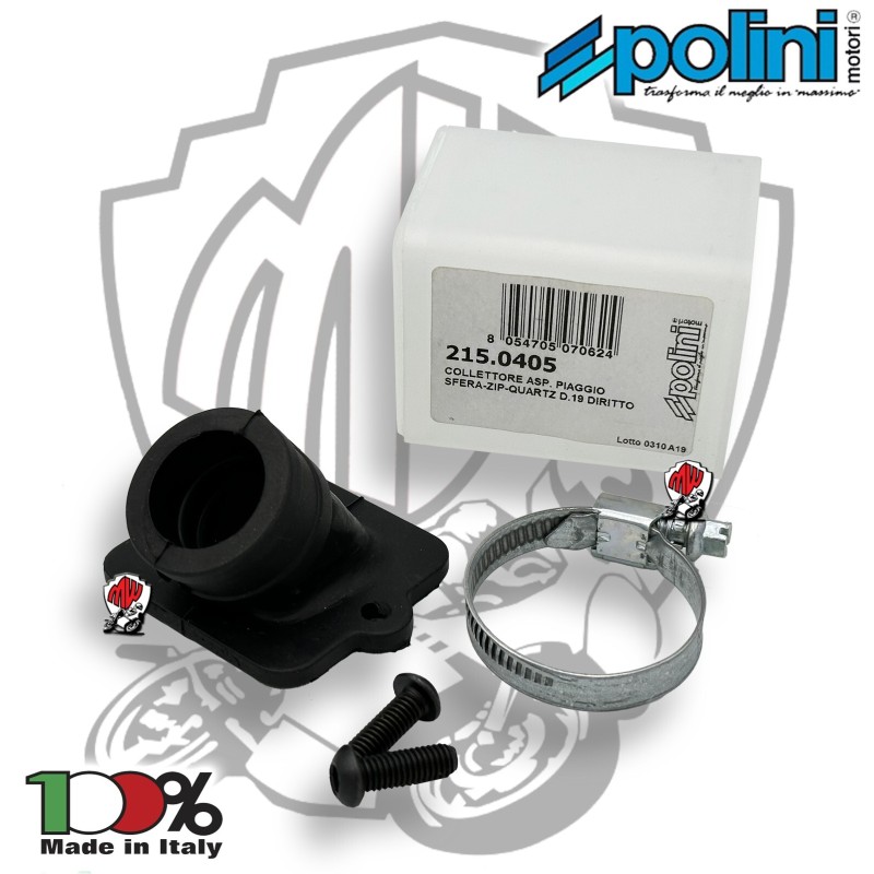 215.0405 COLLETTORE ASPIRAZIONE POLINI D19 DIRITTO GILERA DNA 50 EASY MOVING
