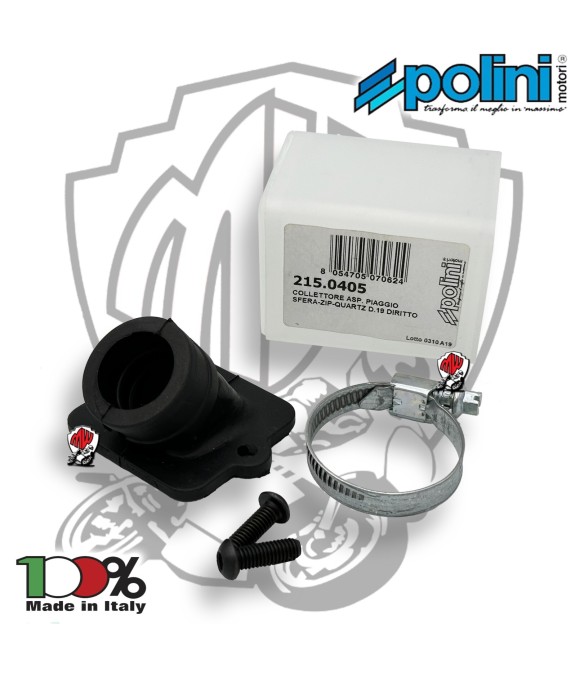 215.0405 COLLETTORE ASPIRAZIONE POLINI D19 DIRITTO GILERA DNA 50 EASY MOVING
