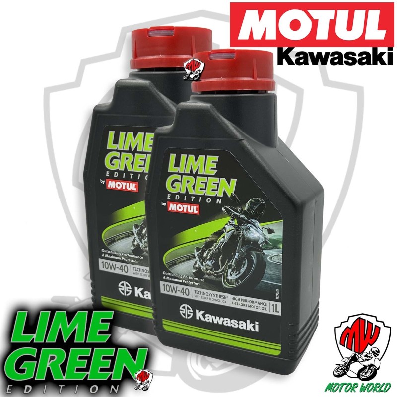 2 LITRI OLIO TECHNSYNTHESE MOTUL LIME GREEN 10W40 KAWASAKI